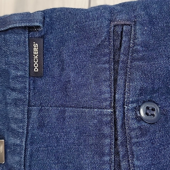 Dockers Pleated Khakis Soft Cotton - Blue  Straight Leg Womens Size Waist 38" - Picture 7 of 13